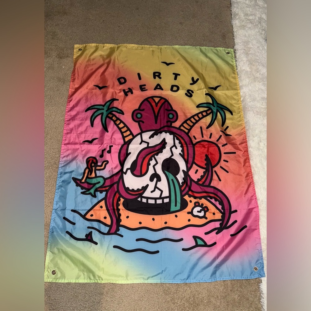 Dirty Heads reggae rock rap band Island Glow tour flag tapestry collectible NEW
